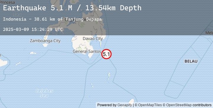 Map of Mindanao, Philippines