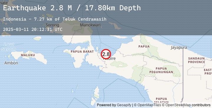 Map of West Papua Region, Indonesia