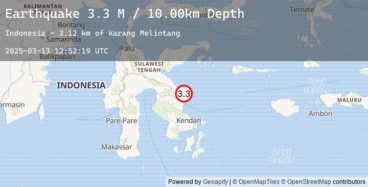 Map of Sulawesi, Indonesia