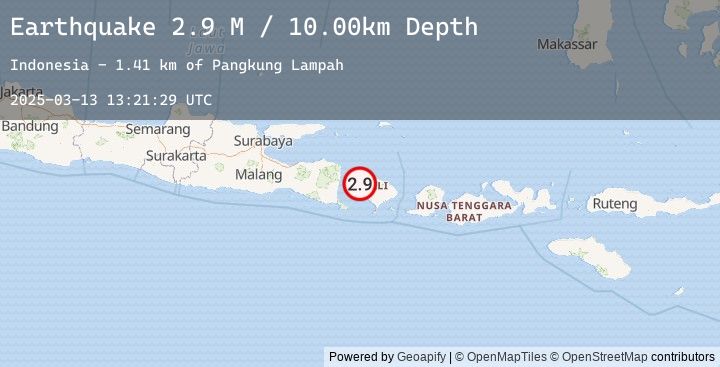 Map of Bali Region, Indonesia