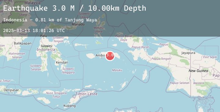 Map of Seram, Indonesia