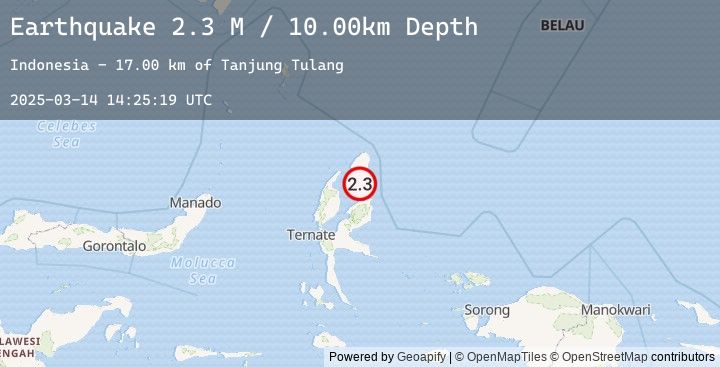 Map of Halmahera, Indonesia