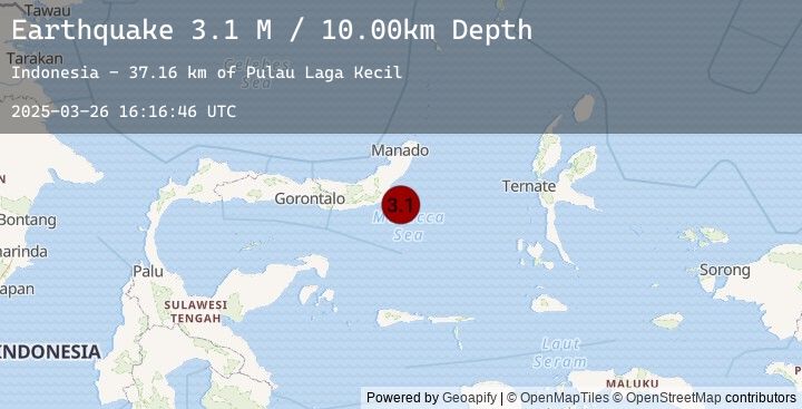 Map of Minahassa Peninsula, Sulawesi
