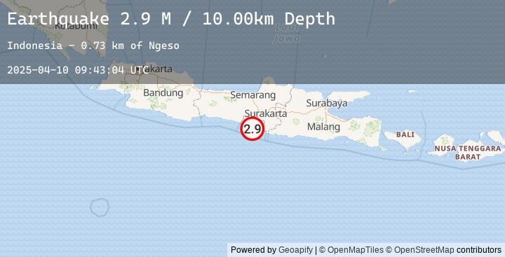 Map of Java, Indonesia