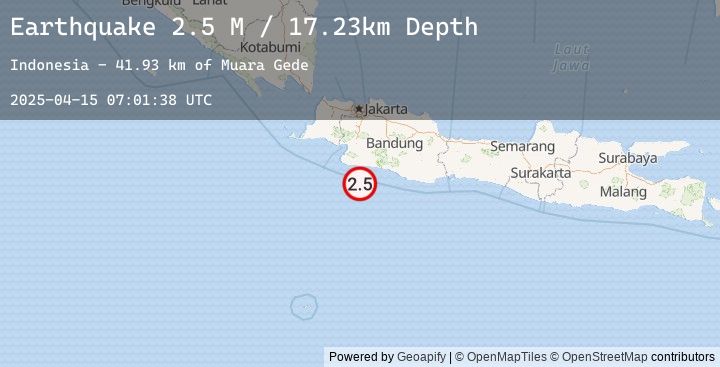 Map of Java, Indonesia