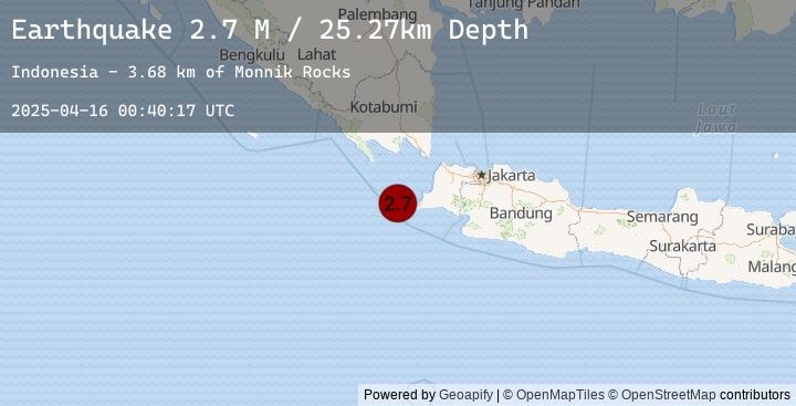 Map of Sunda Strait, Indonesia