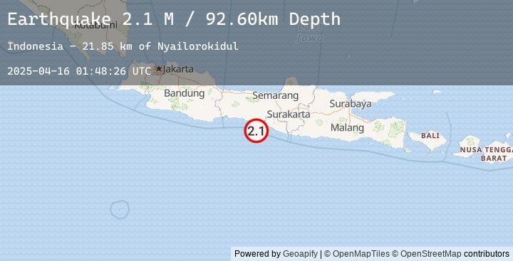 Map of Java, Indonesia