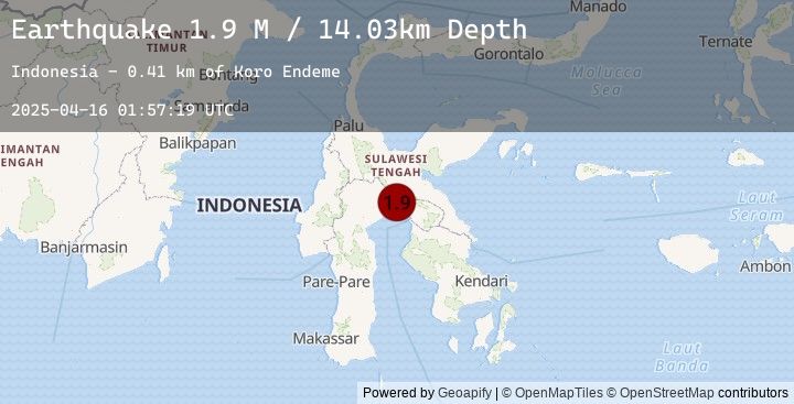Map of Sulawesi, Indonesia