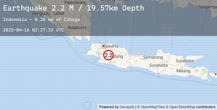 Map of Java, Indonesia