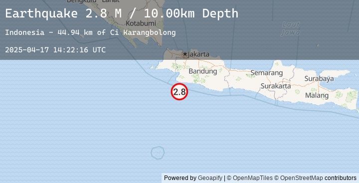 Map of Java, Indonesia