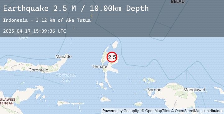 Map of Halmahera, Indonesia