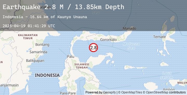 Map of Minahassa Peninsula, Sulawesi
