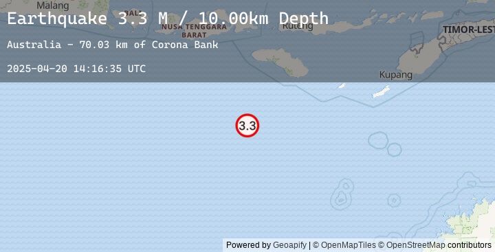 Map of South of Sumbawa, Indonesia