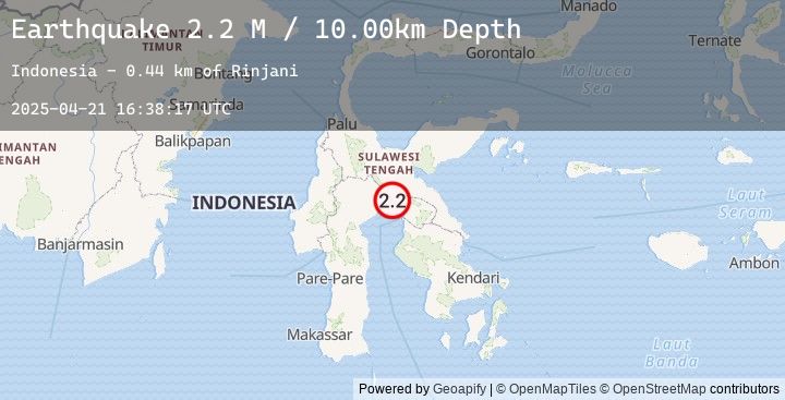 Map of Sulawesi, Indonesia