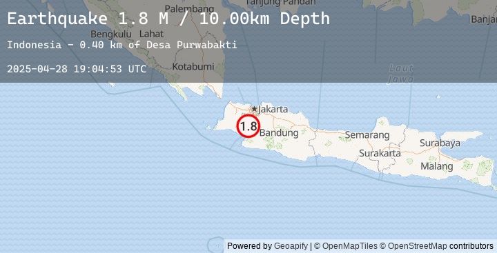 Map of Java, Indonesia