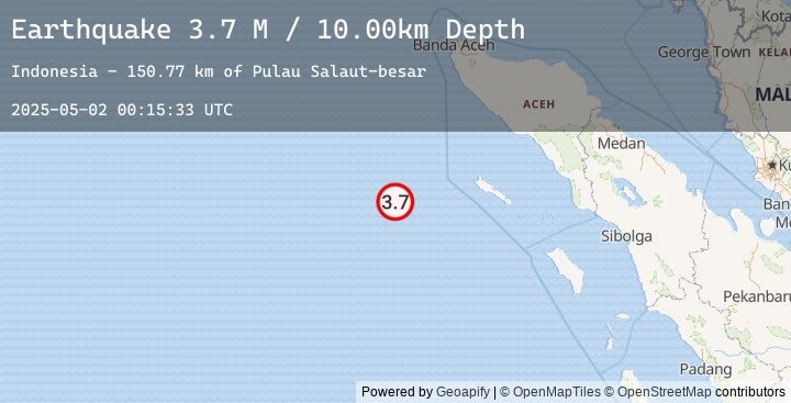 Map of Off West Coast of Northern Sumatra