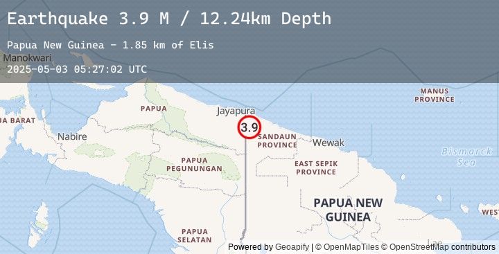 Map of New Guinea, Papua New Guinea