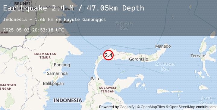 Map of Minahassa Peninsula, Sulawesi