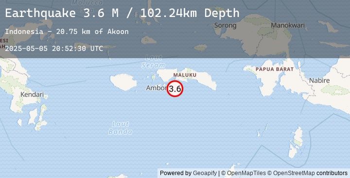 Map of Seram, Indonesia