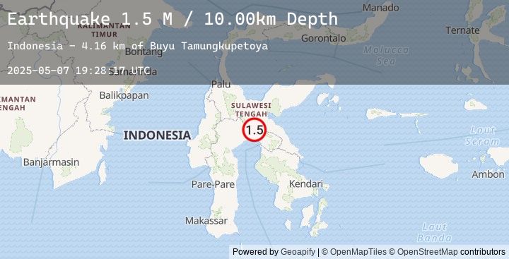 Map of Sulawesi, Indonesia