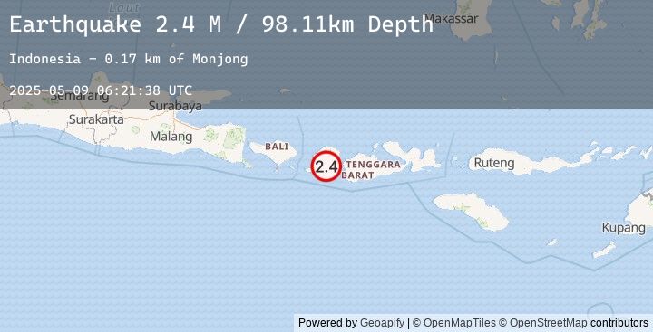 Map of Sumbawa Region, Indonesia