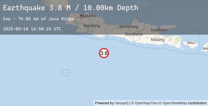 Map of Java, Indonesia