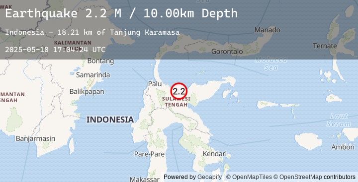 Map of Sulawesi, Indonesia