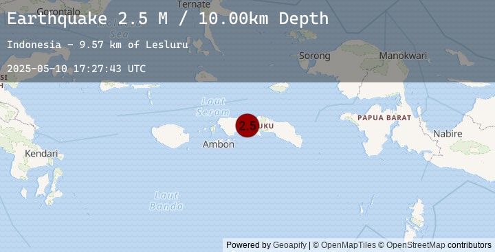 Map of Seram, Indonesia