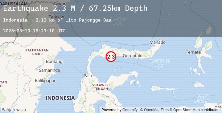 Map of Minahassa Peninsula, Sulawesi