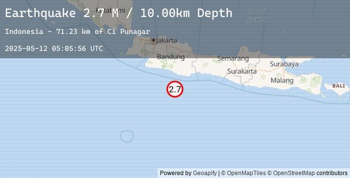 Map of Java, Indonesia