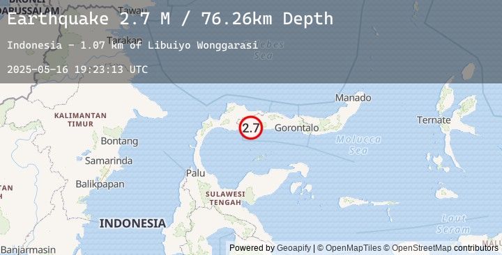 Map of Minahassa Peninsula, Sulawesi