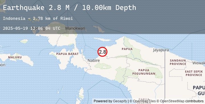 Map of West Papua Region, Indonesia
