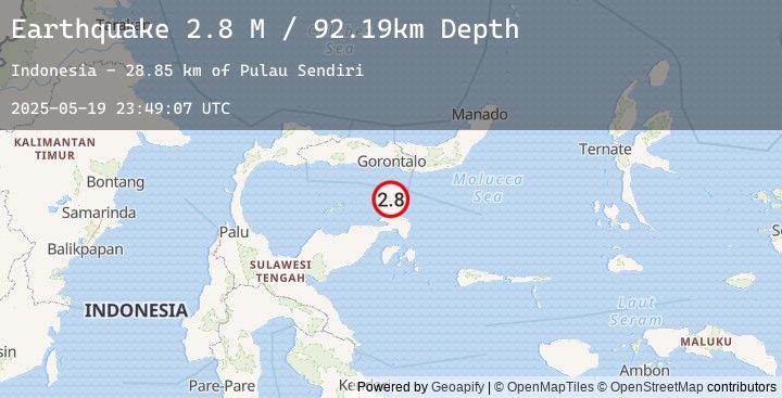 Map of Minahassa Peninsula, Sulawesi