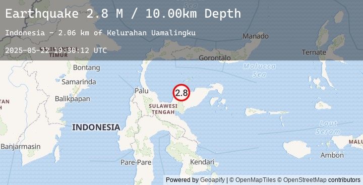 Map of Minahassa Peninsula, Sulawesi