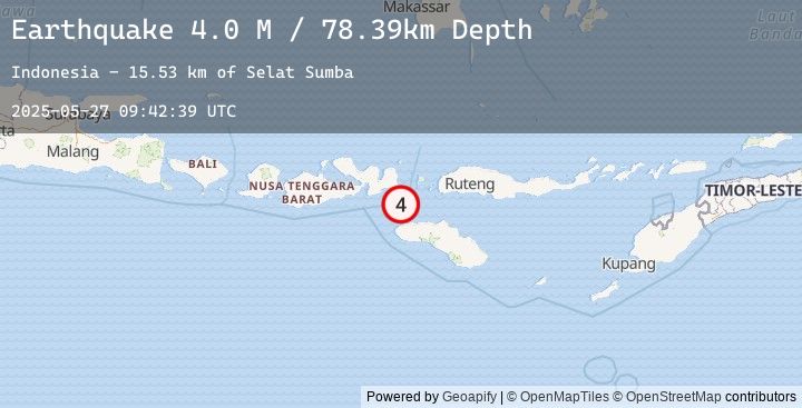 Map of Sumba Region, Indonesia