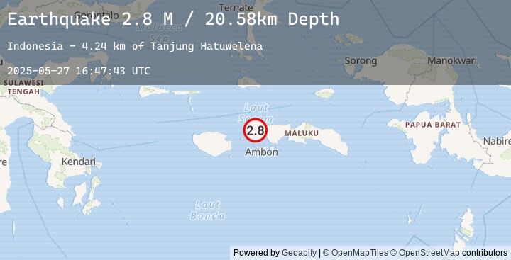 Map of Seram, Indonesia