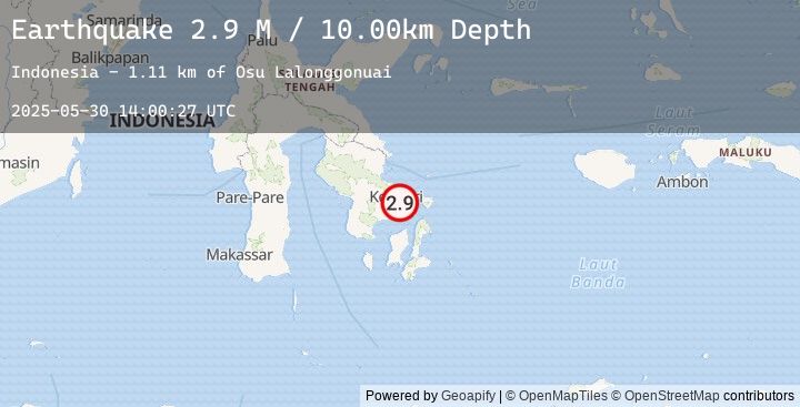 Map of Sulawesi, Indonesia