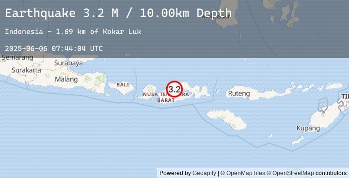 Map of Sumbawa Region, Indonesia