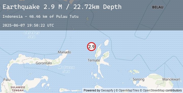 Map of Halmahera, Indonesia