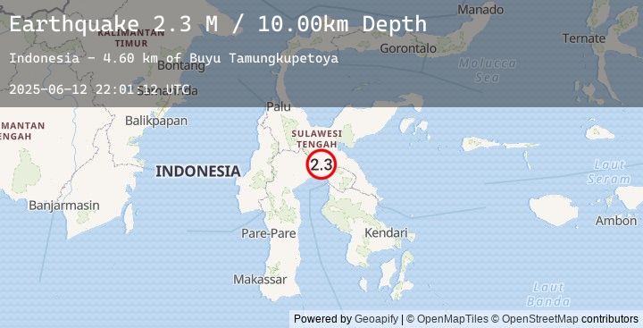 Map of Sulawesi, Indonesia