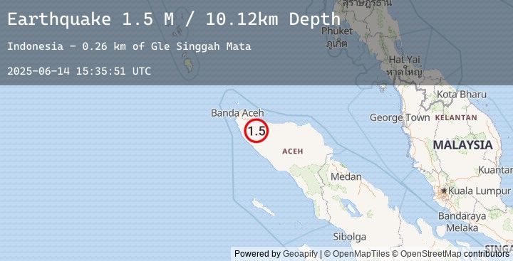 Map of Northern Sumatra, Indonesia