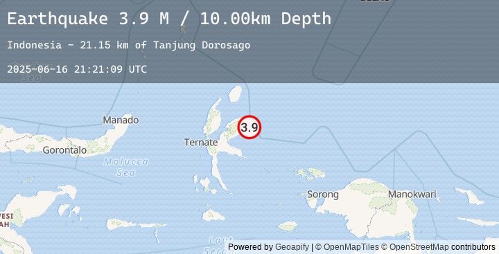 Map of Halmahera, Indonesia