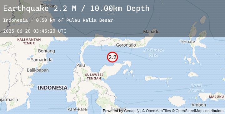 Map of Minahassa Peninsula, Sulawesi