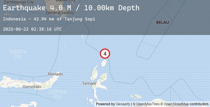 Map of North of Halmahera, Indonesia
