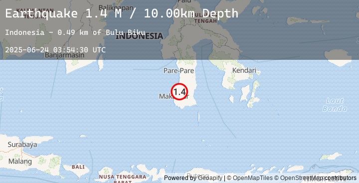Map of Sulawesi, Indonesia