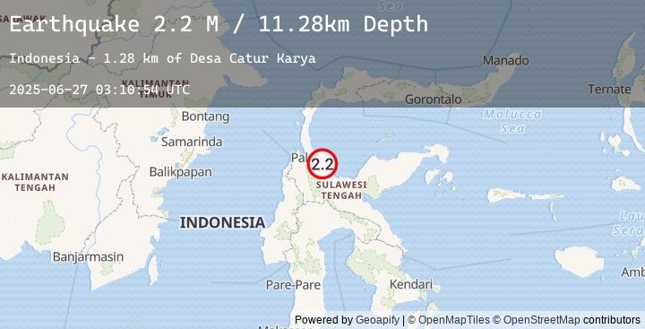 Map of Sulawesi, Indonesia