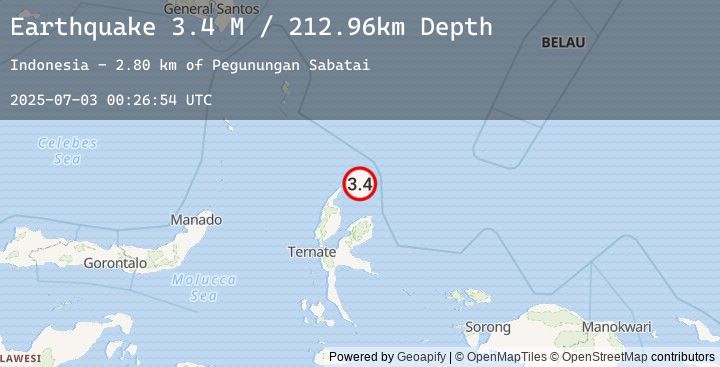 Map of Halmahera, Indonesia