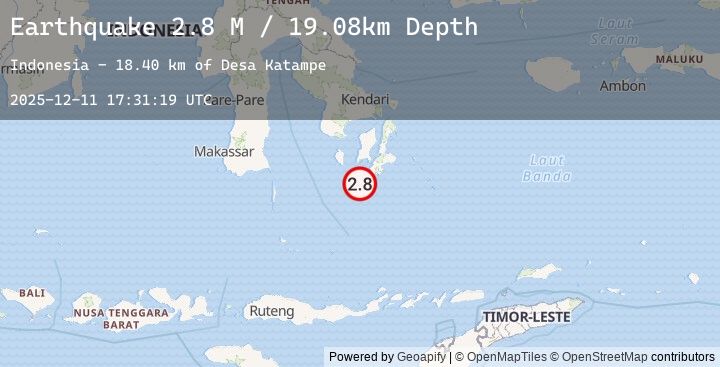 Map of Sulawesi, Indonesia