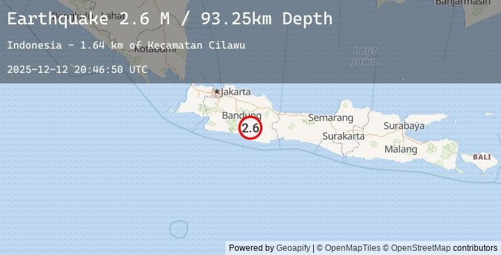 Map of Java, Indonesia