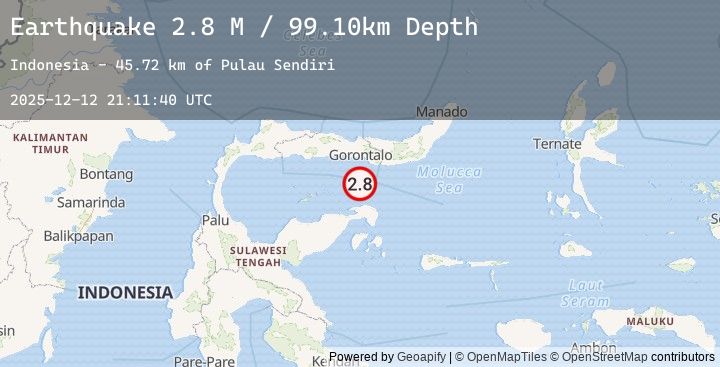 Map of Minahassa Peninsula, Sulawesi